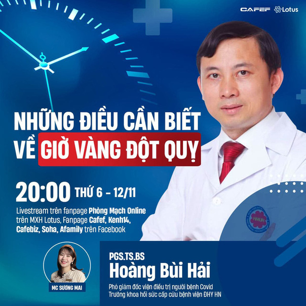 [Trực tiếp] Bác sĩ ĐH Y giải đáp mọi thắc mắc về GIỜ VÀNG ĐỘT QUỴ: Sớm 1 phút cứu cả triệu neuron thần kinh thoát chết! - Ảnh 2.