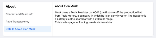 Facebook cấp tích xanh cho fanpage Elon Musk không phải chính chủ - Ảnh 2.