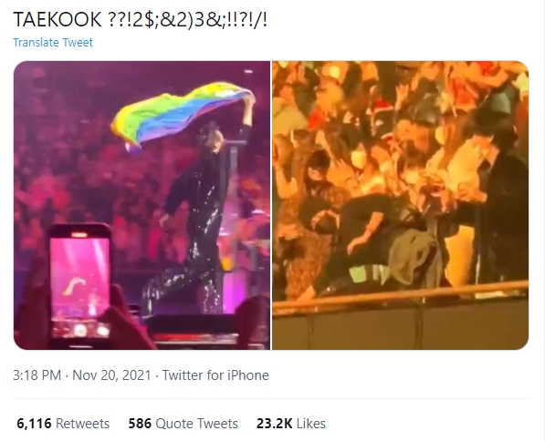 Harry Styles cầm cờ LGBT chạy quanh sân khấu, fan như nổ tung vì hành động của bộ đôi V - Jungkook (BTS) - Ảnh 11.