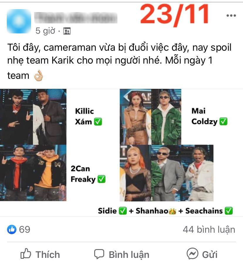 Cameraman Rap Việt spoil sạch 4 cặp đấu team Karik, bất ngờ nhất là đối thủ Mai Âm Nhạc!  - Ảnh 1.