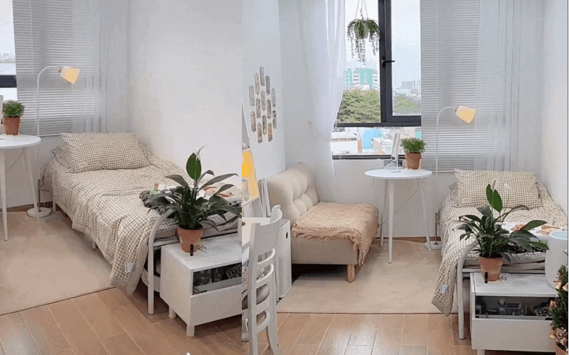 Review phòng trọ xinh xắn style Hàn Quốc, chàng trai nhận về hơn 600K lượt xem, mê nhất là đồ nội thất toàn giá sinh viên