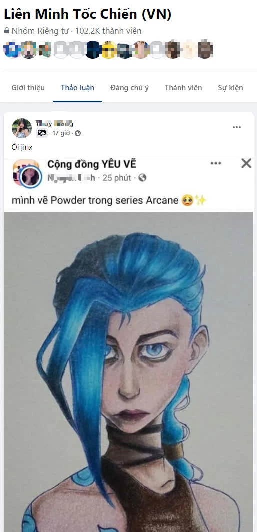 Tự tay vẽ Jinx, game thủ khiến CĐM hoảng sợ vì quá kinh dị, không dám nhìn vào đôi mắt ấy - Ảnh 2.