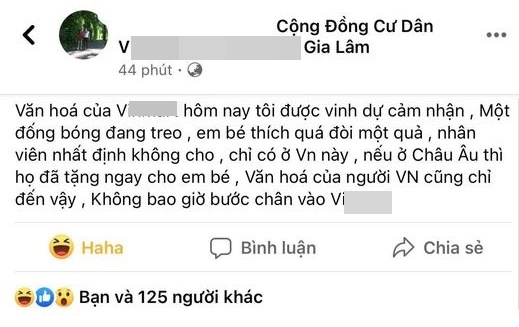 Con ăn vạ đòi xin bóng ở siêu thị không thành, bố đăng đàn bóc phốt gây tranh cãi - Ảnh 1.