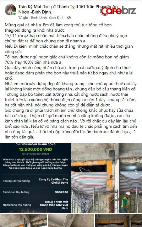 Bất ngờ: Thế giới Di động mời luật sư, tố ngược chủ nhà Trần Kỷ Mùi phao tin fake vụ trả lại nhà như đống hoang tàn - Ảnh 2.