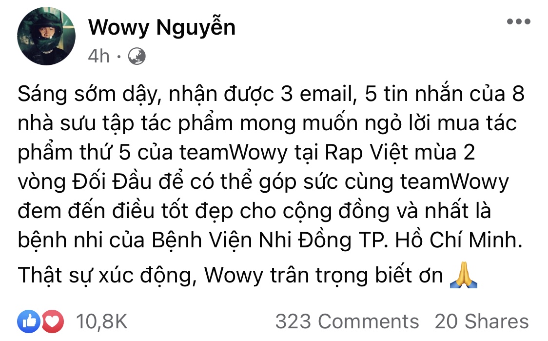 Wowy được một đại gia quen mặt của Vbiz ngỏ ý mua bài 200 triệu ở Rap Việt - Ảnh 2. Wowy được một đại gia quen mặt của Vbiz ngỏ ý mua bài 200 triệu ở Rap Việt - Ảnh 2.