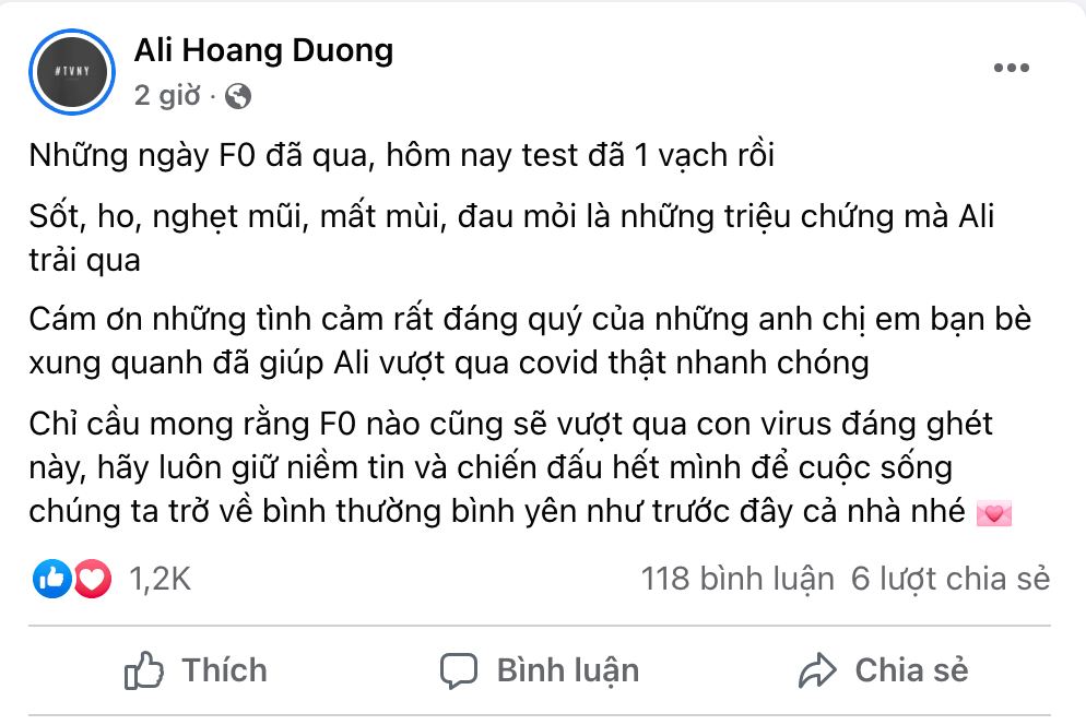 Bạn thân Trấn Thành thông báo đã khỏi Covid-19 sau nhiều ngày điều trị, dàn sao đồng loạt chúc mừng - Ảnh 2.