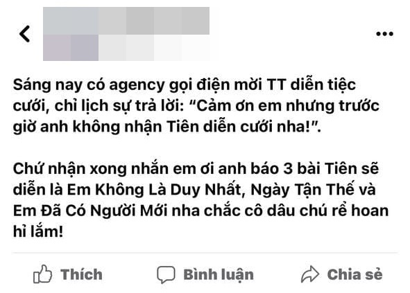 Quản lý Tóc Tiên nhất quyết không cho nữ ca sĩ đi hát đám cưới, lí do tiết lộ nghe xỉu ngang! - Ảnh 1.