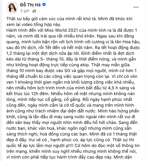 Đỗ H&agrave; kể r&otilde; 1 th&aacute;ng chinh chiến đầy &aacute;p lực, g&acirc;y x&oacute;t xa v&igrave; h&agrave;nh động l&uacute;c nghe tin Miss World bị ho&atilde;n! - Ảnh 2.
