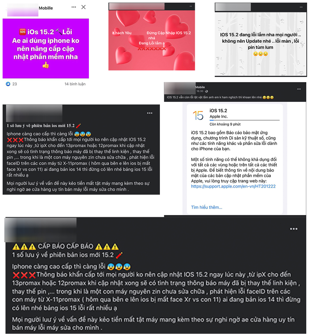 Sự thật đằng sau loạt cảnh báo iOS 15.2 gặp lỗi nặng, iPhone không nên nâng cấp đang lan truyền trên Facebook - Ảnh 1. Sự thật đằng sau loạt cảnh báo iOS 15.2 gặp lỗi nặng, iPhone không nên nâng cấp đang lan truyền trên Facebook - Ảnh 1.