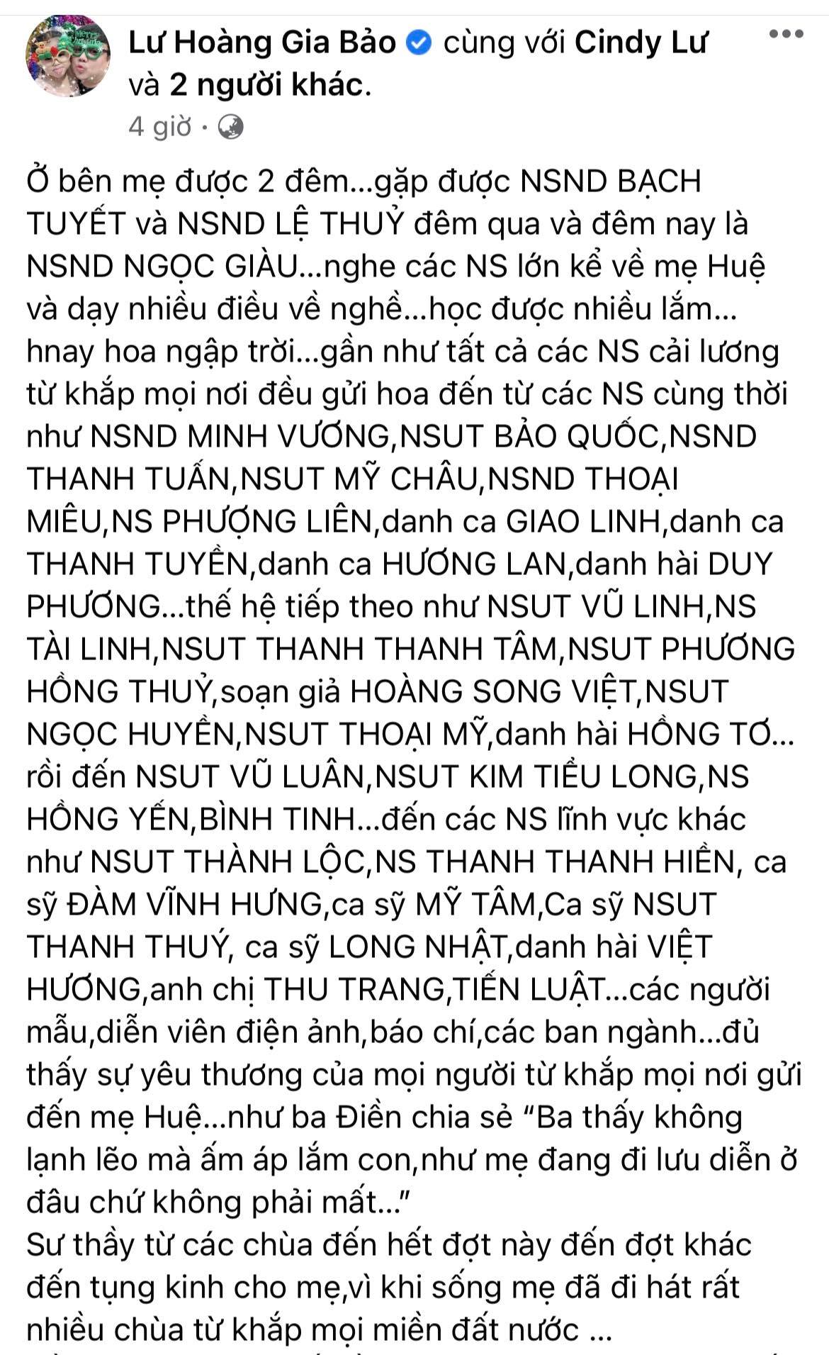 NS Thanh Điền: “Cứ nghĩ Thanh Kim Huệ đi lưu diễn chứ không nghĩ vợ mất” - Ảnh 3. NS Thanh Điền: “Cứ nghĩ Thanh Kim Huệ đi lưu diễn chứ không nghĩ vợ mất” - Ảnh 3.
