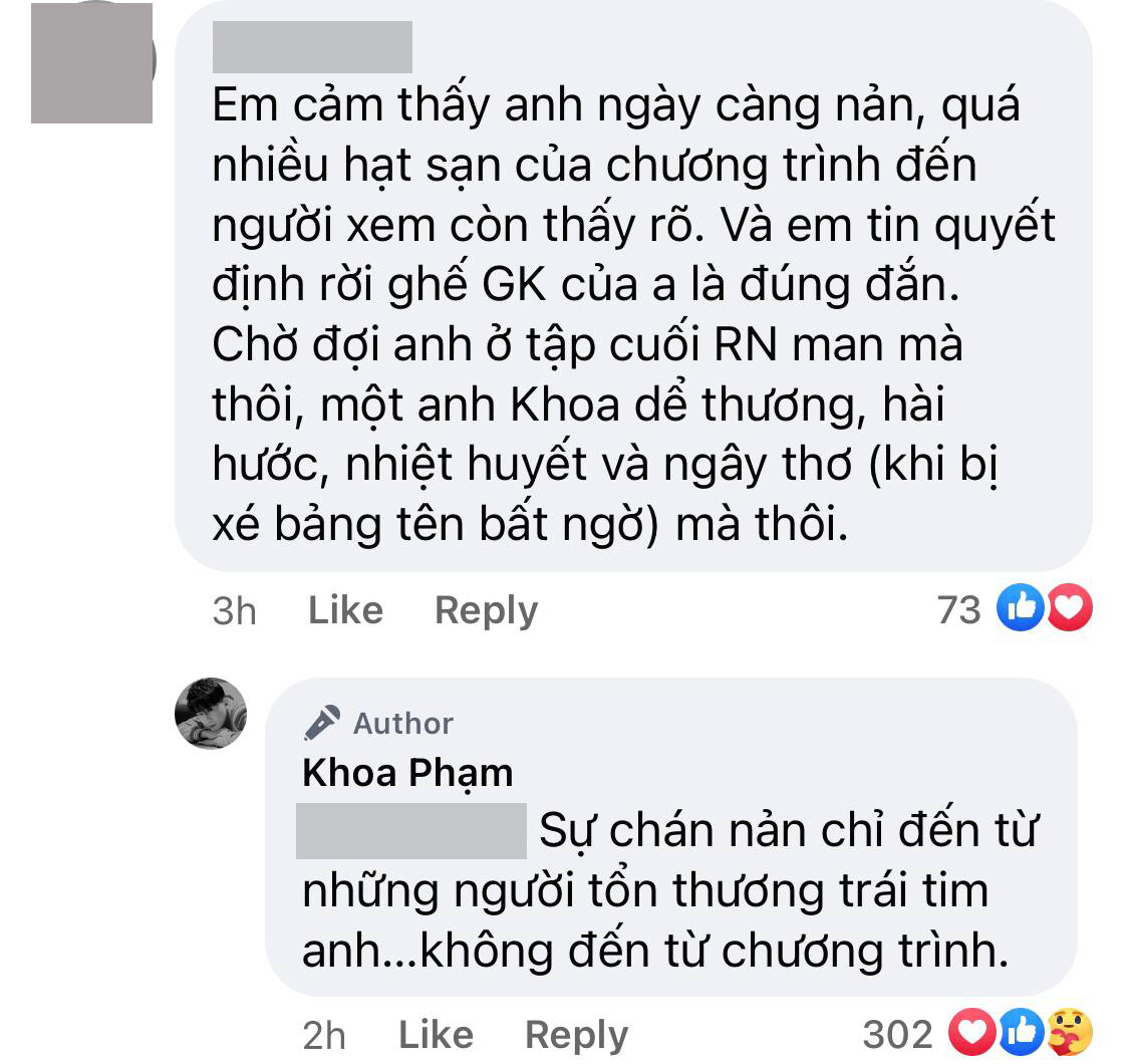 Karik nói gì khi netizen nhận xét Rap Việt ngày càng nhiều sạn, HLV chán nản thấy rõ khi ngồi ghế nóng? - Ảnh 2. Karik nói gì khi netizen nhận xét Rap Việt ngày càng nhiều sạn, HLV chán nản thấy rõ khi ngồi ghế nóng? - Ảnh 2.