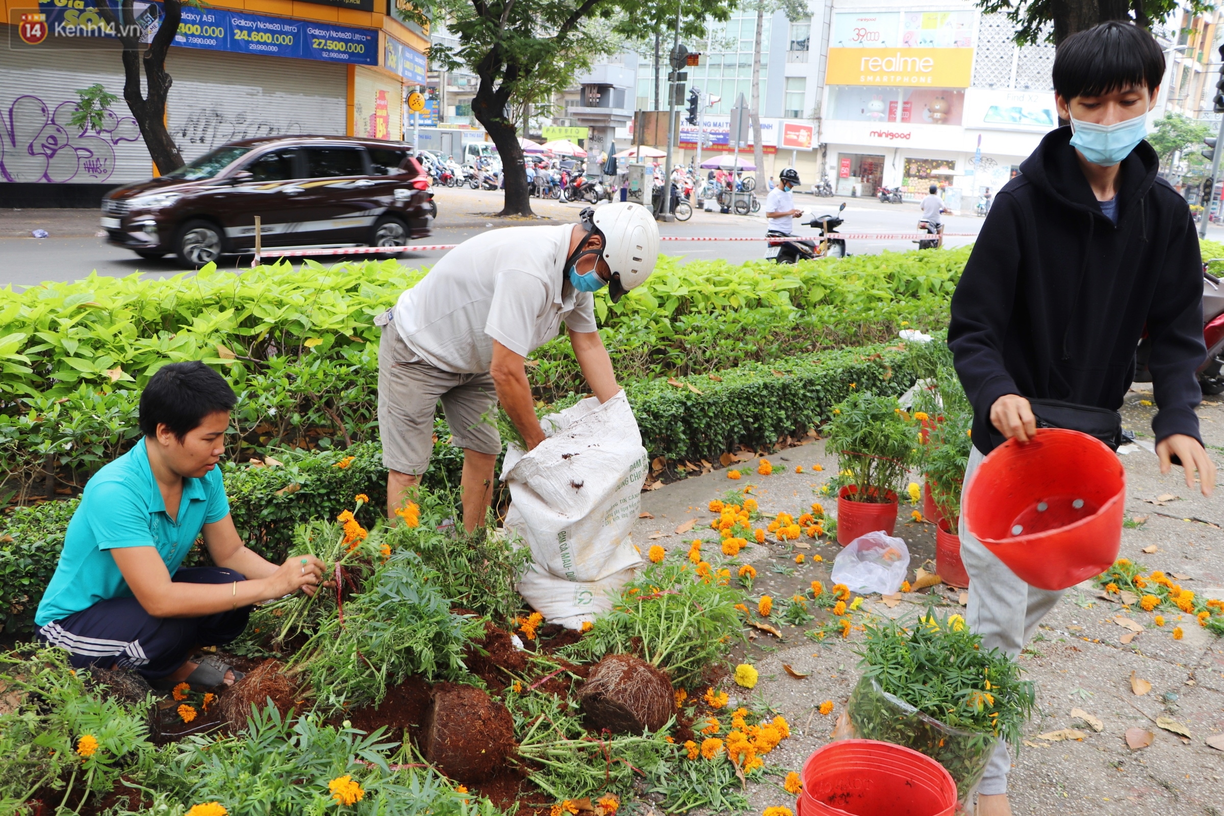 Photo: After the Saigon merchant threw the dead flowers, many people took advantage of them to ask for land and collect flowers to bring them at noon 30 Tet - Photo 3.