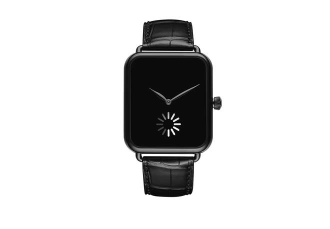 Mẫu đồng hồ cơ giá hơn 700 triệu đồng này có thiết kế y hệt Apple Watch, dùng icon loading wheel trên iOS làm kim giây để khịa nhà Táo cho vui - Ảnh 1.