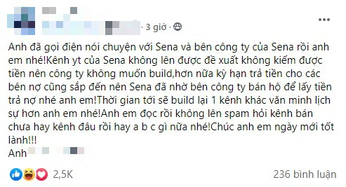 Kênh YouTube của Sena bất ngờ đổi chủ dù từng được tuyên bố không bao giờ bán, lý do là đây! - Ảnh 2.