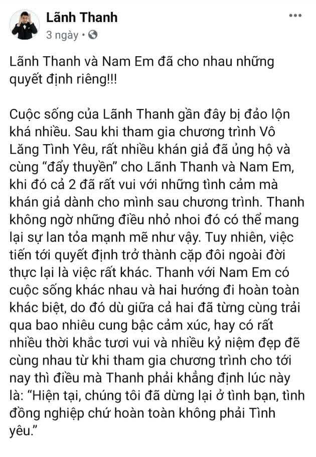 Bị cà khịa bám váy phụ nữ hậu chia tay Nam Em, Lãnh Thanh liền đáp trả cực thẳng thắn - Ảnh 3.