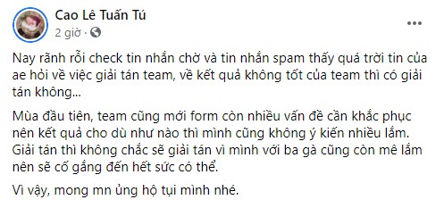 Quản lý SBTC trải lòng về thông tin giải tán đội tuyển: Còn mê Esports lắm nên sẽ cố hết sức duy trì - Ảnh 2.