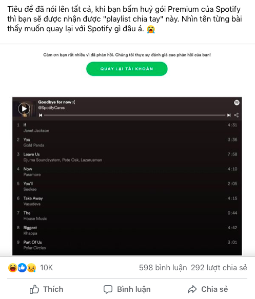 Cộng đồng mạng được phen cười rớt nước mắt với câu chuyện rời bỏ gói Premium của Spotify - Ảnh 1.