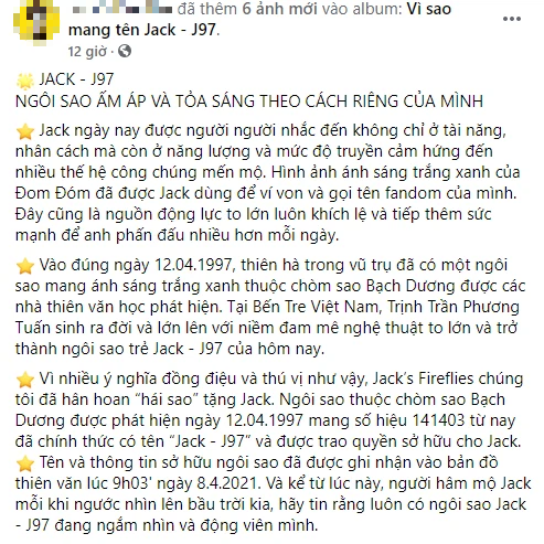 Jack Bật Khoc Ngay Tại Buổi Offline Mừng Sinh Nhật Fan Chi Lớn Mua Hẳn Cho Thần Tượng Một Ngoi Sao