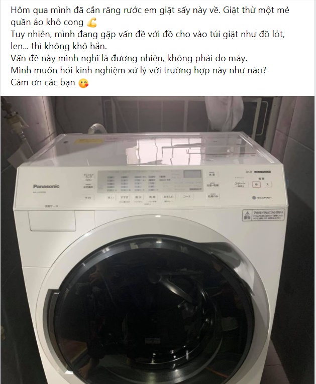 Bỏ 60 triệu mua máy giặt sấy 2 trong 1, mẹ Hà Nội phát hiện đồ trong túi giặt chưa khô và lời lý giải hợp tình hợp lý - Ảnh 1.