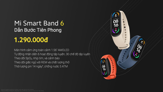 Xiaomi ra mắt Mi Band 6 tại VN: Màn hình màu AMOLED tràn viền, đo SpO2, pin 14 ngày, giá 1.29 triệu đồng - Ảnh 1.