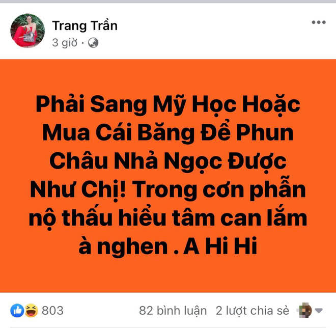 Trang Trần Chinh Thức Len Tiếng Sau Khi Bị Vợ Dũng Lo Voi Khieu Chiến Va Doạ đanh Drama đa đi đến Hồi Kết