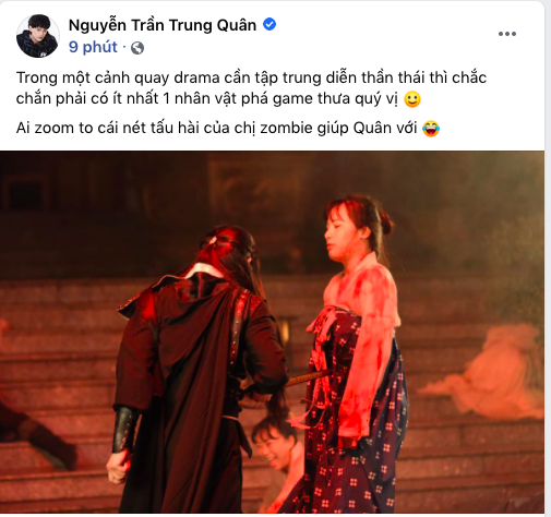 Nguyễn Trần Trung Quân tung ảnh hậu trường cười mệt: Khi ekip nói làm zombie nhưng bạn lại muốn làm diễn viên hài - Ảnh 3. Nguyễn Trần Trung Quân tung ảnh hậu trường cười mệt: Khi ekip nói làm zombie nhưng bạn lại muốn làm diễn viên hài - Ảnh 3.