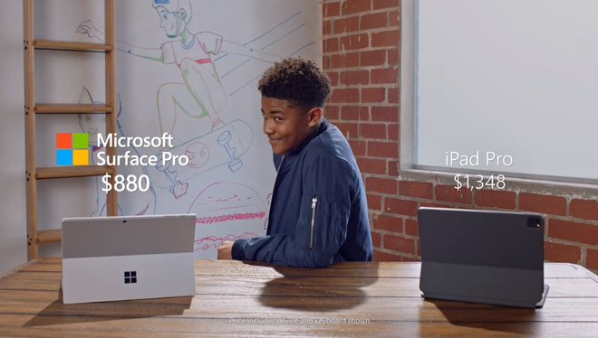 Quảng cáo Surface Pro 7 mới nhất của Microsoft tiếp tục lôi iPad Pro ra làm trò đùa - Ảnh 6.