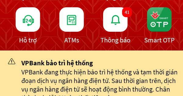 Kênh ngân hàng điện tử VPBank bị gián đoạn dịch vụ do sự cố lỗi đường truyền - Ảnh 1.