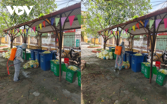 Cận cảnh thu gom r&aacute;c trong c&aacute;c khu c&aacute;ch ly, phong tỏa ở v&ugrave;ng dịch Thuận Th&agrave;nh - Ảnh 8.