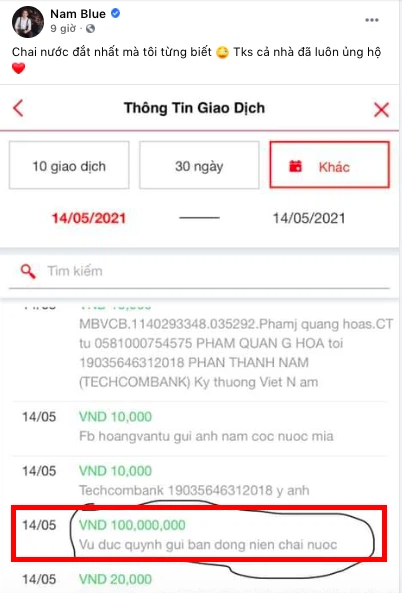 “Đứng hình 5 giây”, Nam Blue được fan cứng “mạnh tay” donate 100 triệu đồng - Ảnh 1.