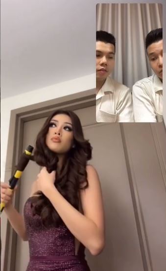 Khánh Vân bị bỏng nhẹ trong lúc làm tóc chuẩn bị cho đêm Chung kết Miss Universe - Ảnh 1.