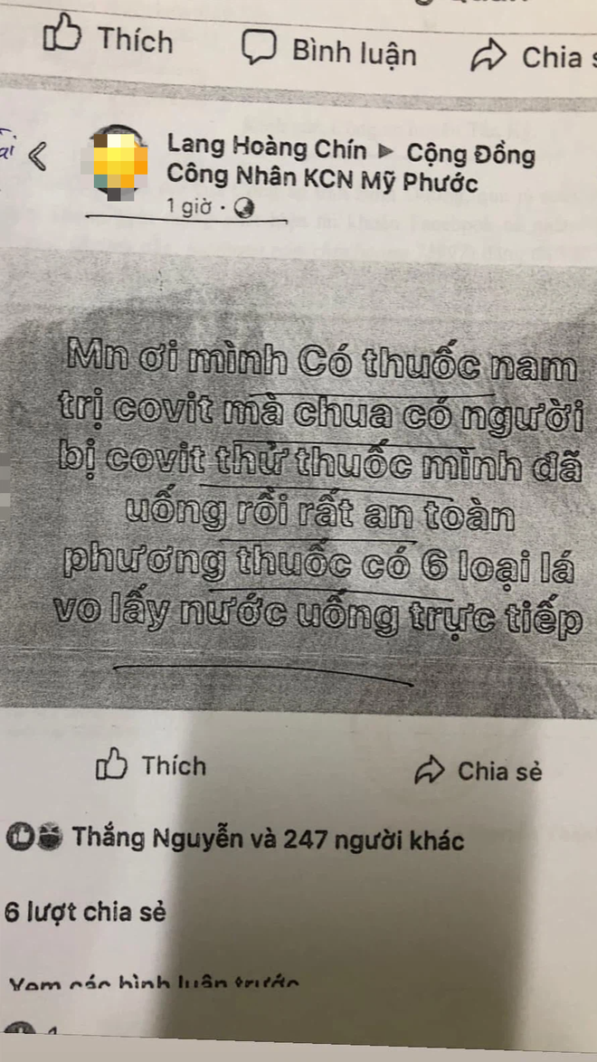 Đăng lên Facebook khoe có bài thuốc chữa Covid-19 từ 6 loại lá cây vì.... nghe hàng xóm kể - Ảnh 1.