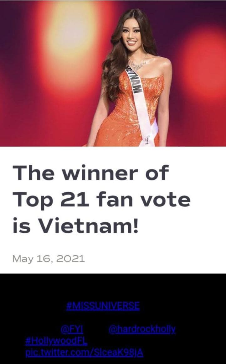 Khánh Vân có vote cao nhất lịch sử Miss Universe nhưng buồn một nỗi cô vẫn out top 10 - Ảnh 2. Khánh Vân có vote cao nhất lịch sử Miss Universe nhưng buồn một nỗi cô vẫn out top 10 - Ảnh 2.