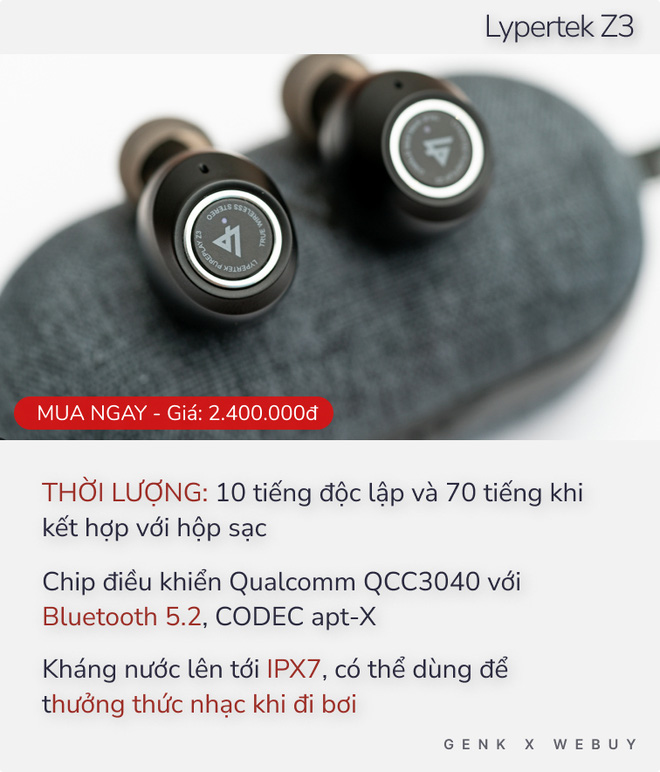 Từ 1 triệu đã có 5 option tai nghe True Wireless pin khủng, sạc 1 lần dùng cả tháng - Ảnh 3.