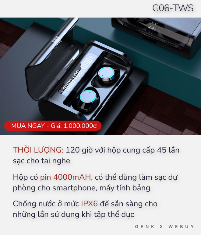 Từ 1 triệu đã có 5 option tai nghe True Wireless pin khủng, sạc 1 lần dùng cả tháng - Ảnh 5.