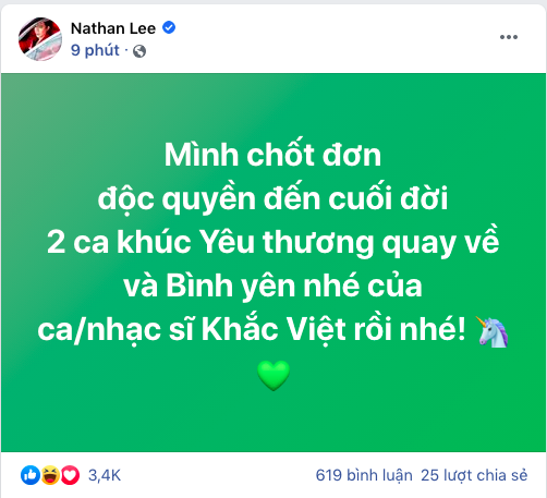 Nathan Lee lại chốt đơn mua độc quyền 2 bản hit của Cao Thái Sơn do nhạc sĩ Khắc Việt sáng tác! - Ảnh 4.