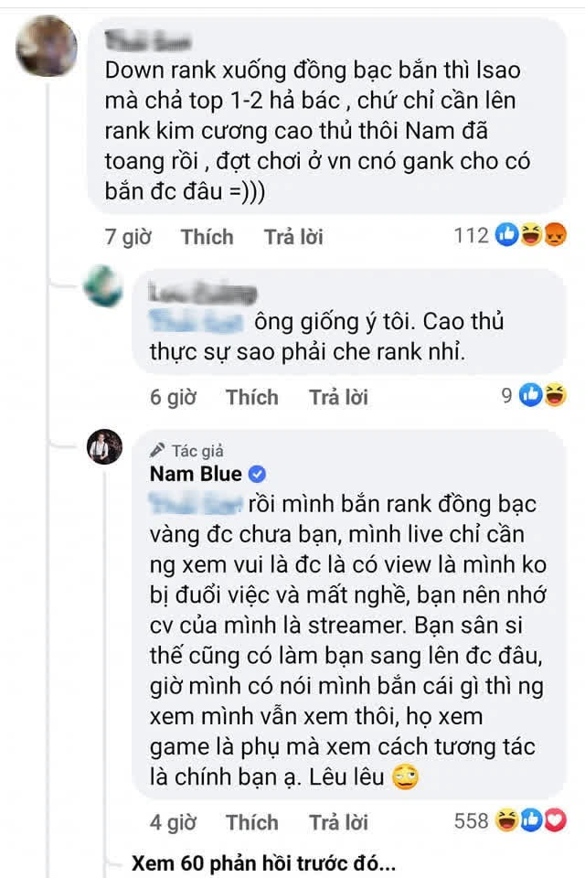 Bị antifan tố xài hack, livestream chơi rank thấp hành gà, Nam Blue nói gì? - Ảnh 3.