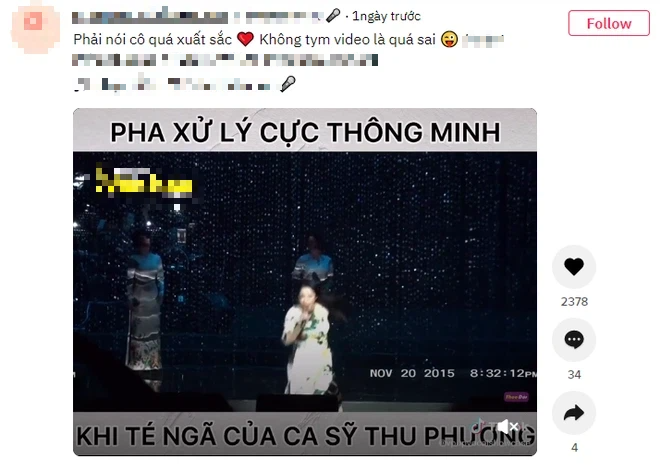 Thu Phương té ngã ngay trên sân khấu và pha xử lí trong chưa đầy 1s khiến khán giả nổi da gà - Ảnh 1.