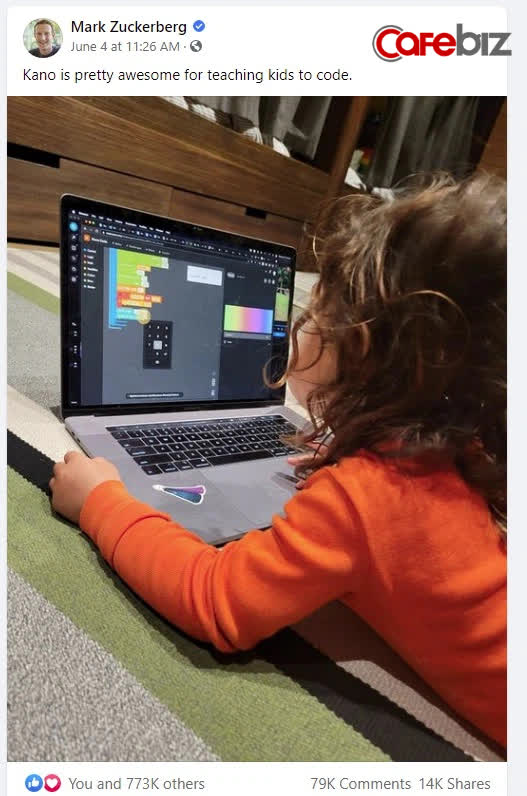 Mark Zuckerberg khoe con g&aacute;i 5 tuổi học lập tr&igrave;nh, cộng đồng mạng tấm tắc chắc c&ocirc; b&eacute; sắp x&acirc;y Facebook phi&ecirc;n bản thứ 2 - Ảnh 1.