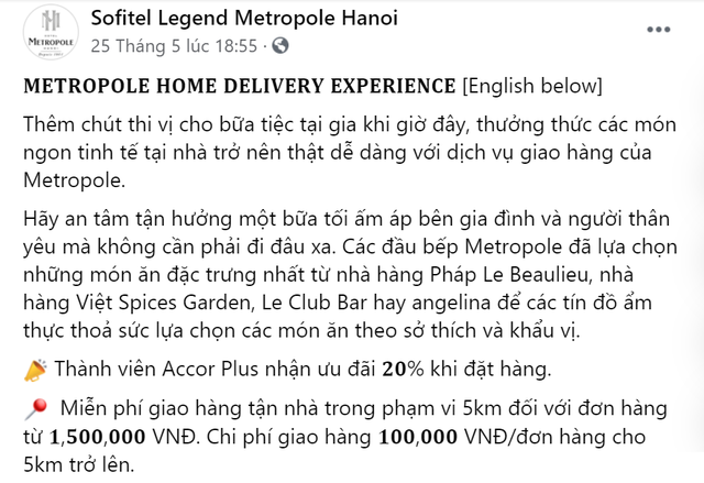 Khách sạn 5 sao cũng gồng mình qua mùa dịch: Sofitel Legend Metropole, JW Marriott Hanoi giao đồ ăn tận nhà, Sheraton Saigon mở lớp dạy nấu ăn cho trẻ em - Ảnh 1.