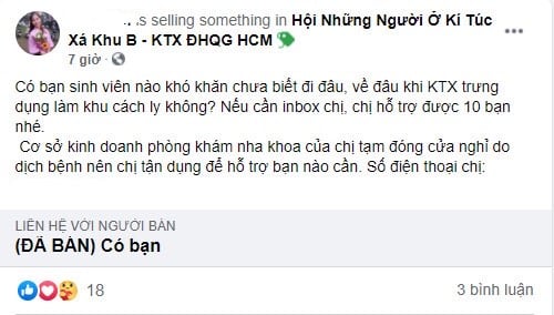 Những bạn trẻ TP.HCM hỗ trợ lẫn nhau khi sinh viên cùng trường phải nhượng ký túc xá thành khu cách ly - Ảnh 3.