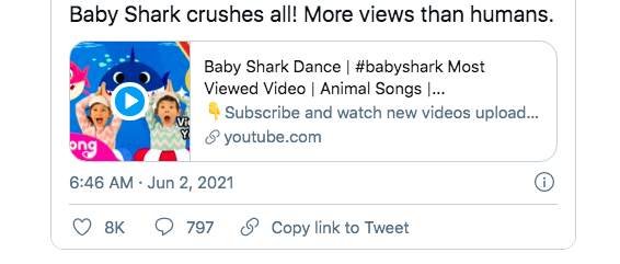 Chán làm giá Bitcoin, Elon Musk tweet nhắc tới bài hát tỷ view Baby Shark, cổ phiếu công ty chủ quản lập tức tăng - Ảnh 2.