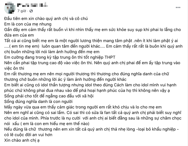 1 người con nuôi của Phi Nhung viết tâm thư, hé lộ tình trạng của mẹ và Hồ Văn Cường sau khi xảy ra vụ lùm xùm - Ảnh 2.