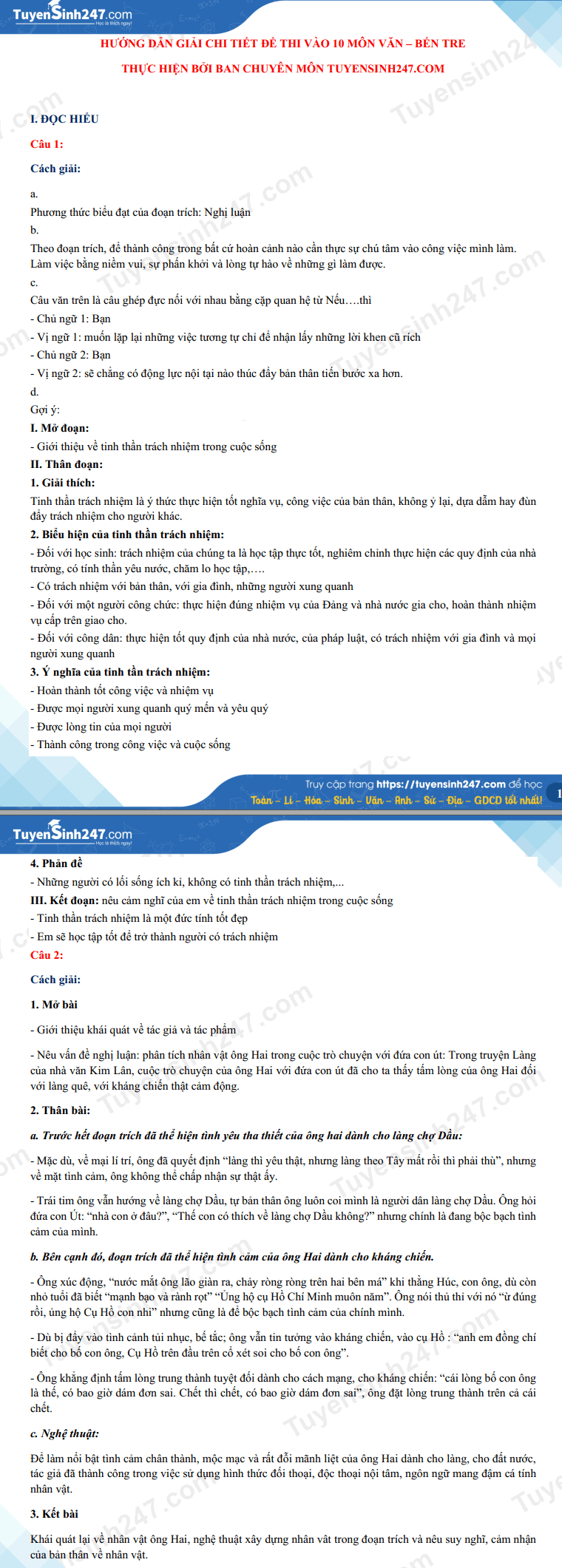 Đáp án đề thi môn Ngữ Văn vào lớp 10 của các tỉnh thành năm 2021 - Ảnh 9. Đáp án đề thi môn Ngữ Văn vào lớp 10 của các tỉnh thành năm 2021 - Ảnh 9.