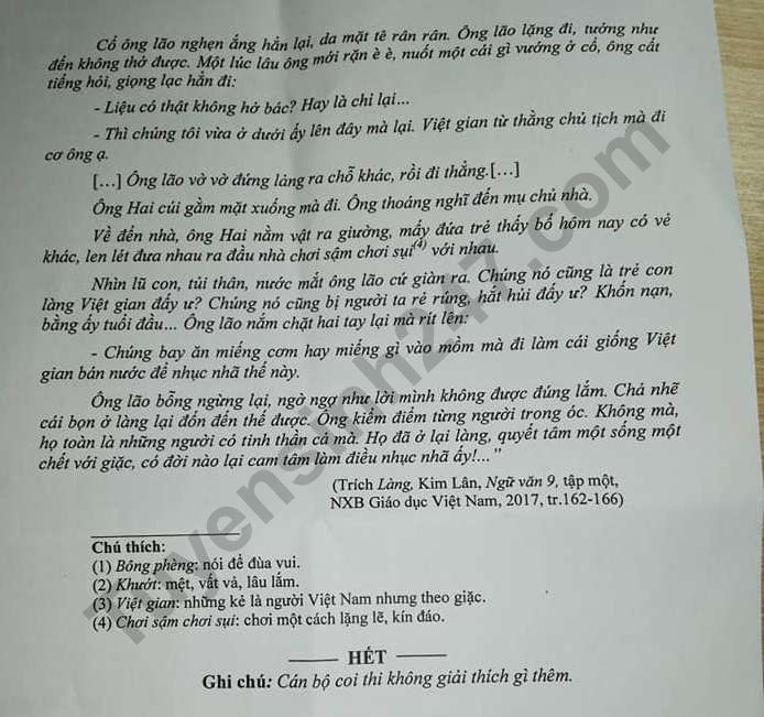 Đáp án đề thi môn Ngữ Văn vào lớp 10 của các tỉnh thành năm 2021 - Ảnh 16. Đáp án đề thi môn Ngữ Văn vào lớp 10 của các tỉnh thành năm 2021 - Ảnh 16.