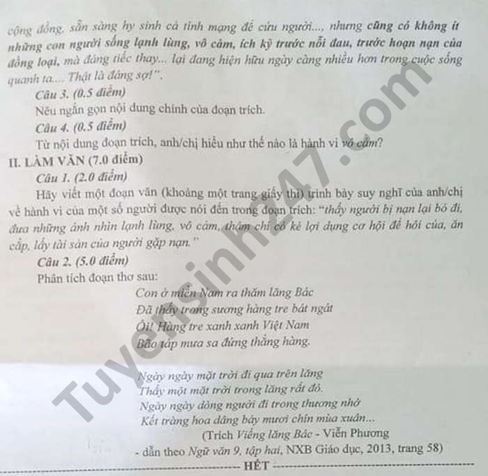 Đáp án đề thi môn Ngữ Văn vào lớp 10 của các tỉnh thành năm 2021 - Ảnh 12. Đáp án đề thi môn Ngữ Văn vào lớp 10 của các tỉnh thành năm 2021 - Ảnh 12.