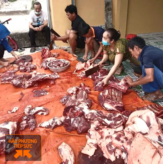 Người dân Nghệ An làm thịt con lợn 260kg chế biến ruốc bông, xúc xích tiếp tế cho điểm nóng Covid-19 Bắc Giang - Ảnh 3.