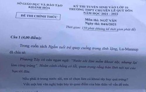 Sở Giáo dục Khánh Hoà nói gì về đề thi chuyên Văn lớp 10 gây nhiều tranh cãi? - Ảnh 1.