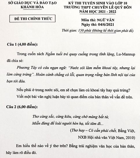 Sở Giáo dục Khánh Hoà nói gì về đề thi chuyên Văn lớp 10 gây nhiều tranh cãi? - Ảnh 3.