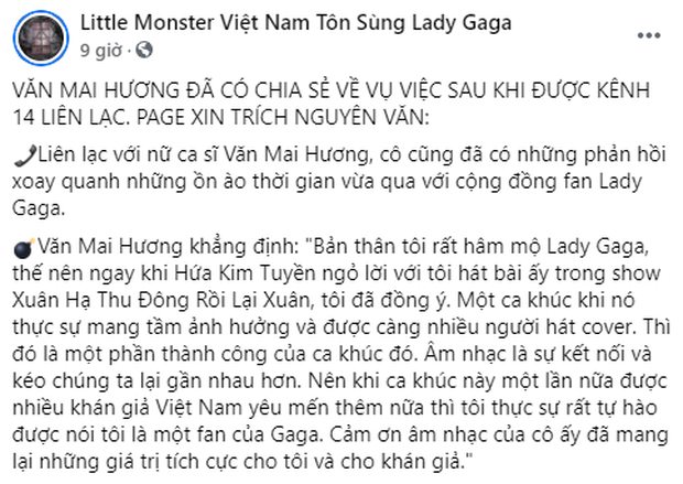 Fan Lady Gaga tại Việt Nam làm căng quá, Văn Mai Hương dù tuyên bố đã trả tác quyền nhưng hết bài hát bị gỡ đến clip cover cũng bị xóa - Ảnh 3.